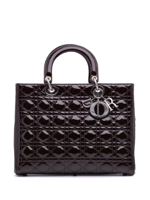 Christian Dior Pre-Owned 2010 Large Patent Cannage Lady Dior satchel