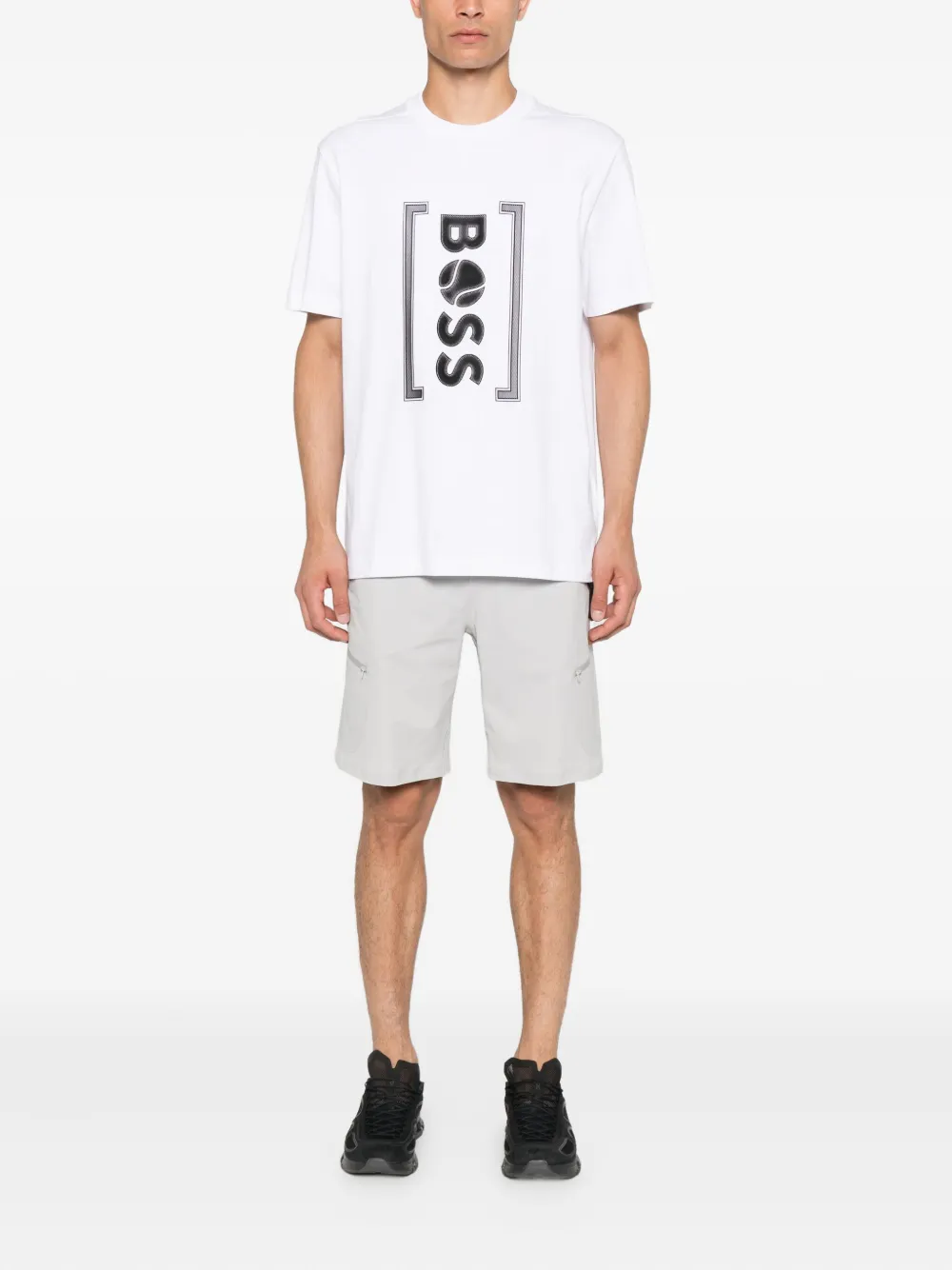 BOSS T-shirt met tennisbal logo - Wit