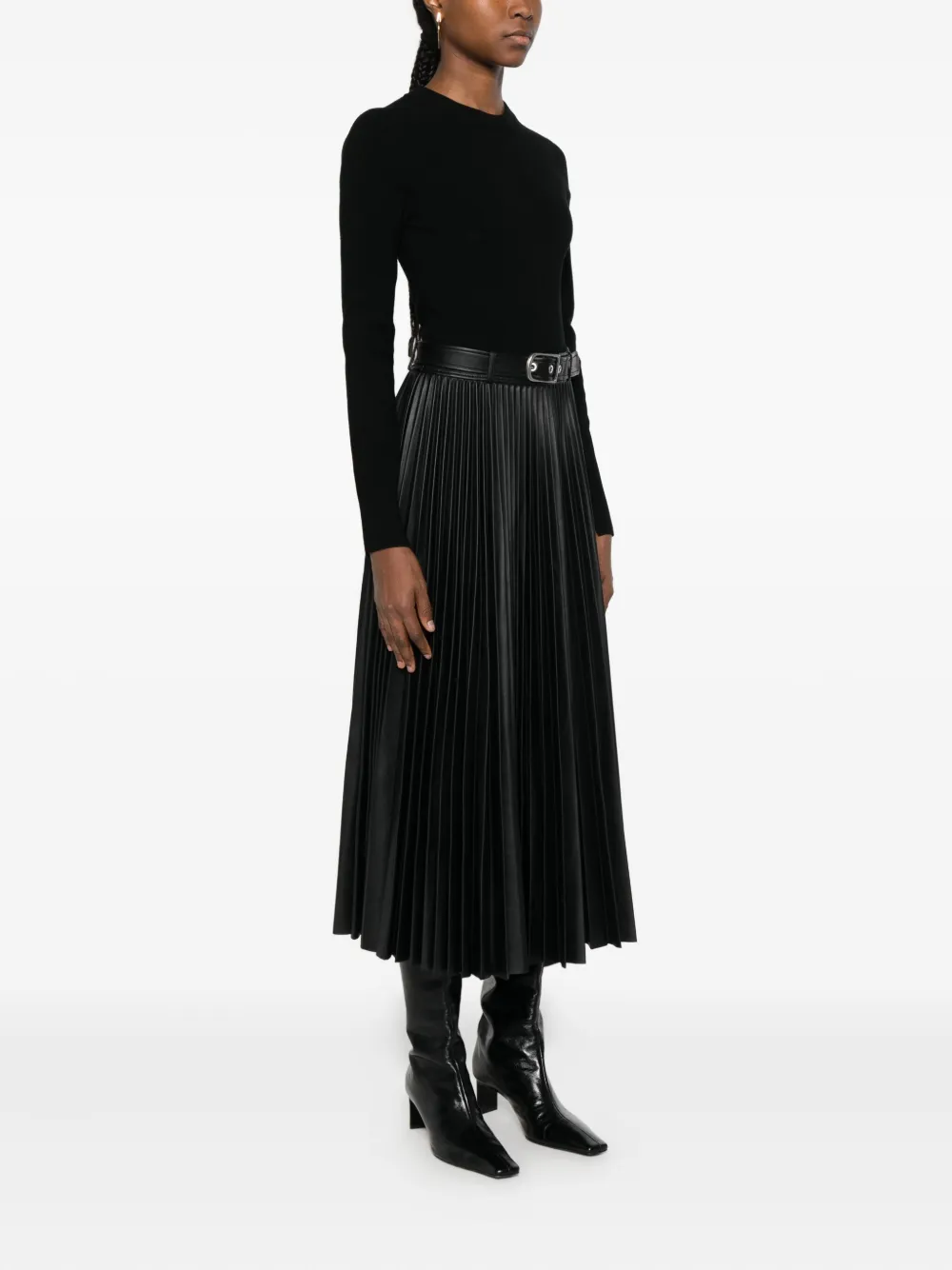 Simkhai Pleated Midi Dress In Black