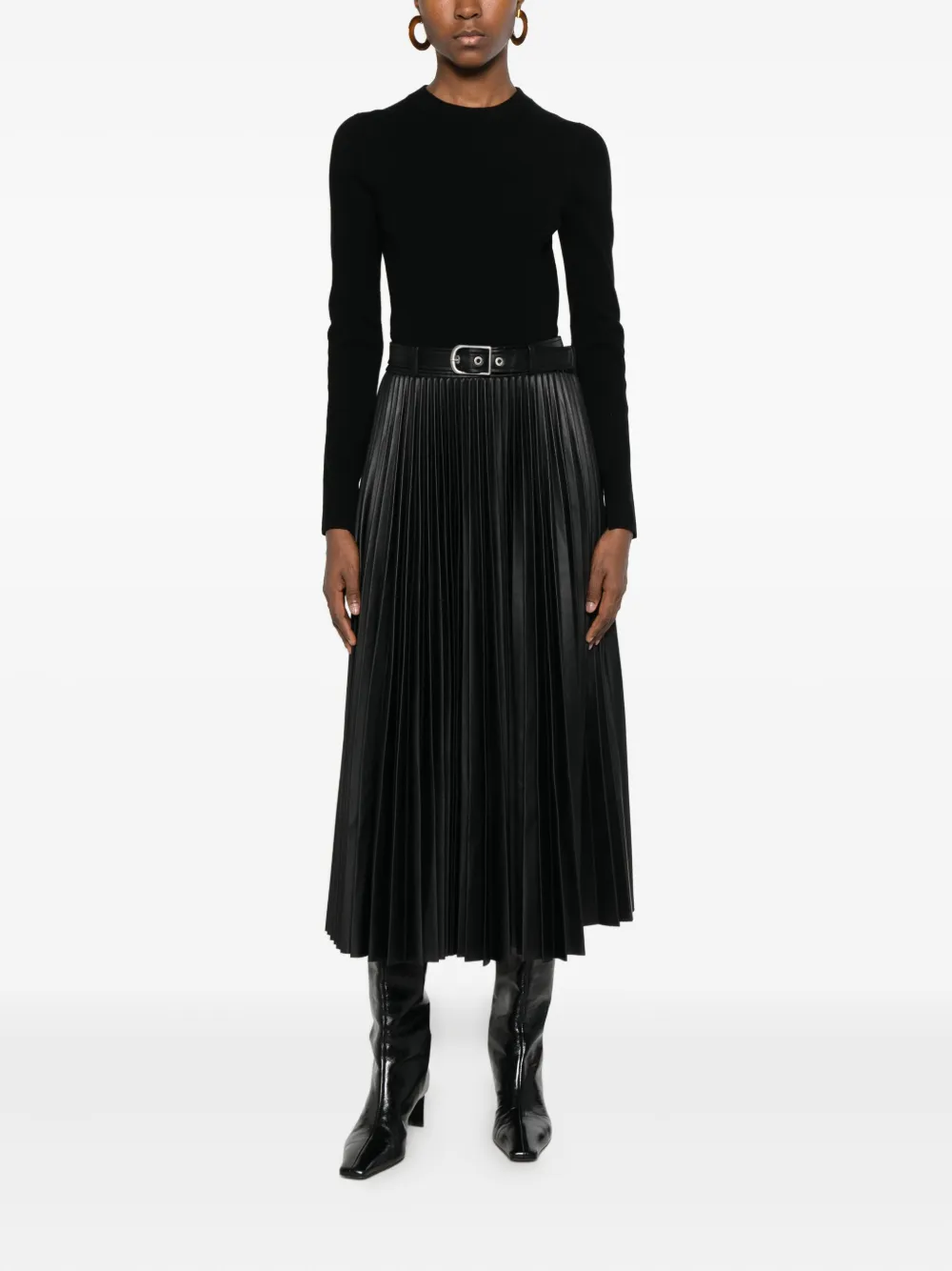 Simkhai Pleated Midi Dress In Black