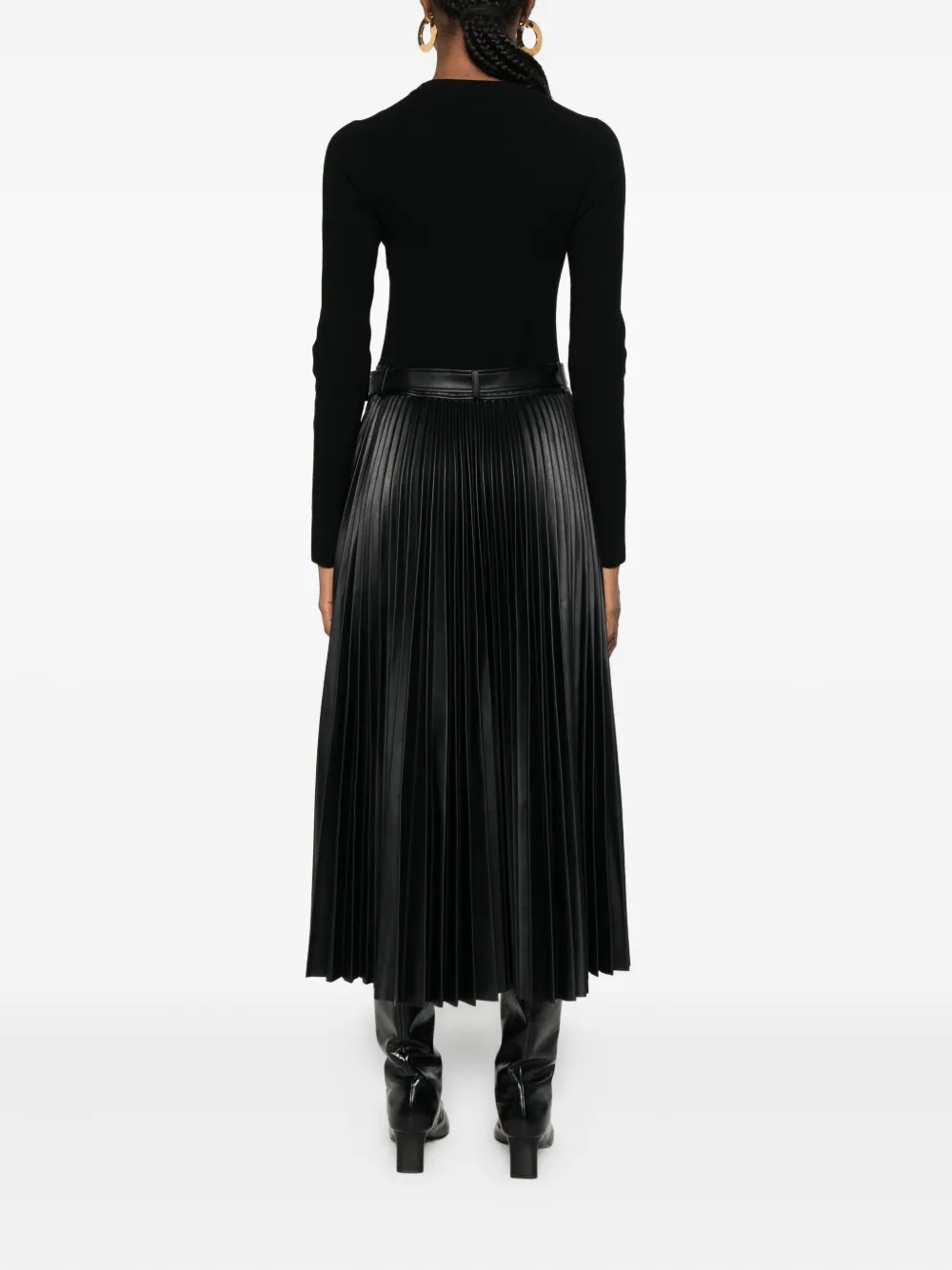 Simkhai Pleated Midi Dress In Black