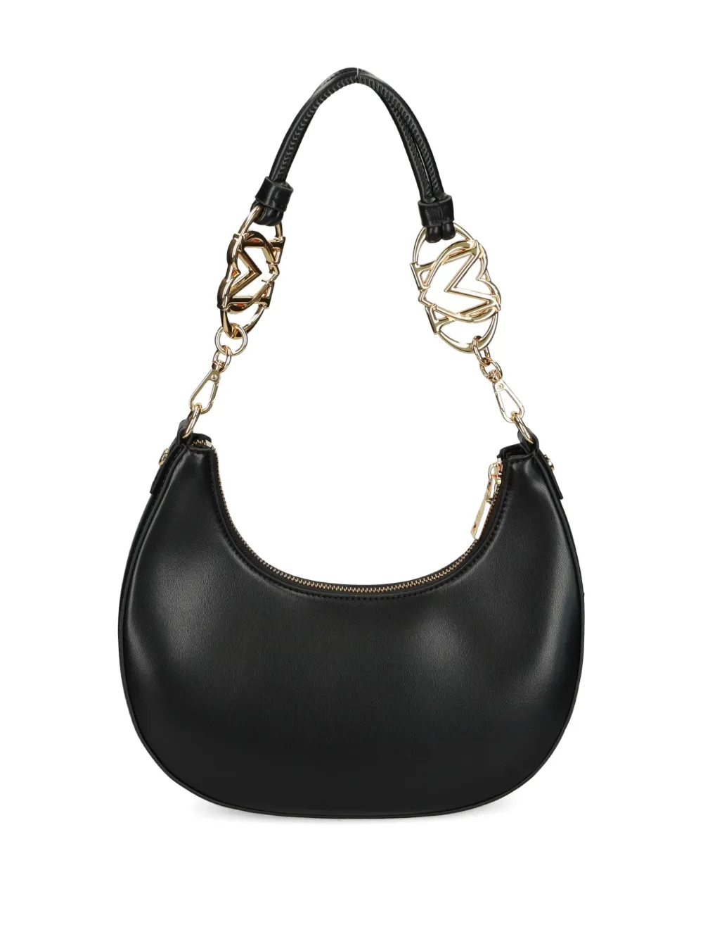 Love Moschino chain-embellished crescent shoulder bag Zwart