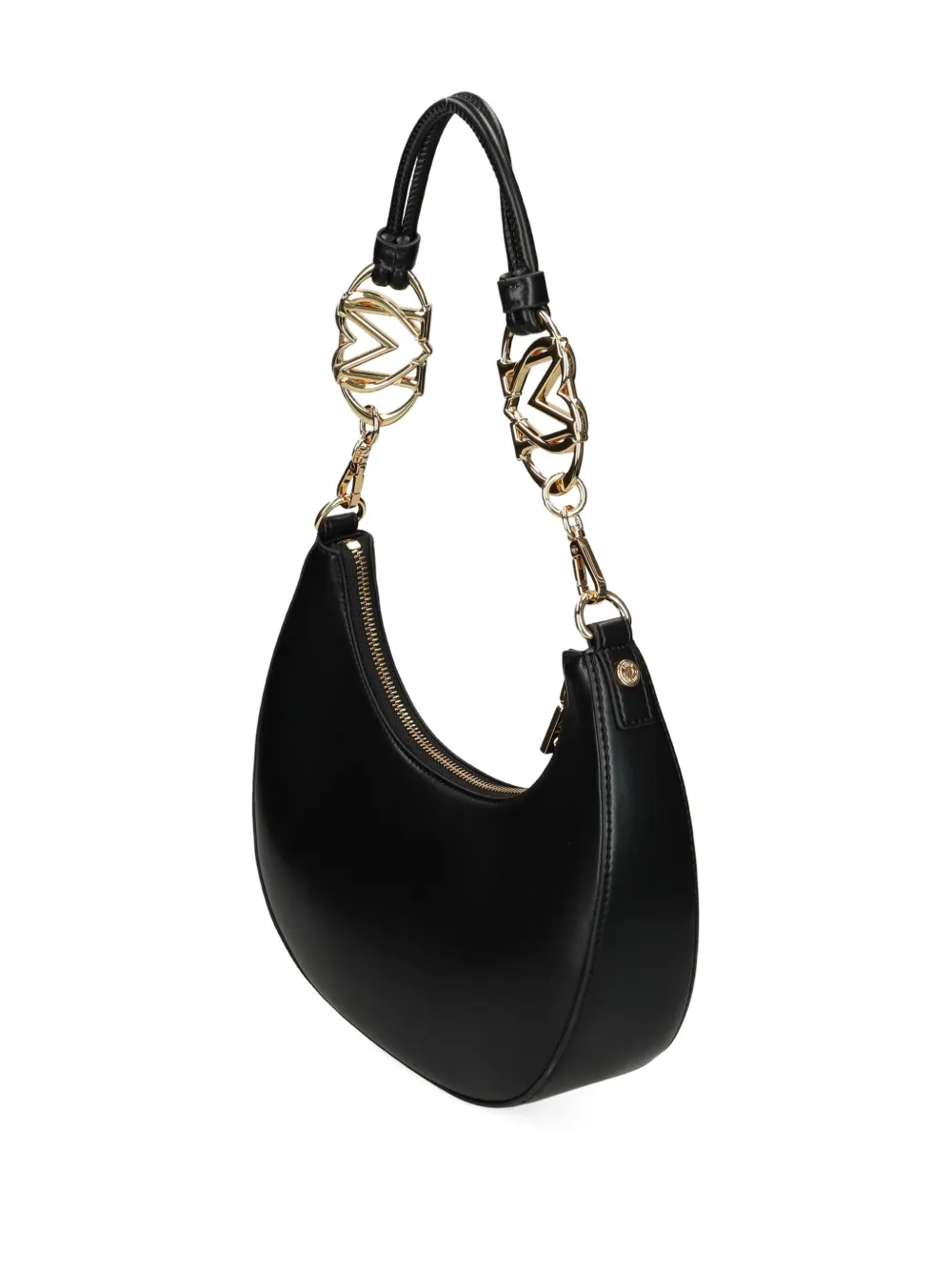 Love Moschino chain-embellished crescent shoulder bag Zwart