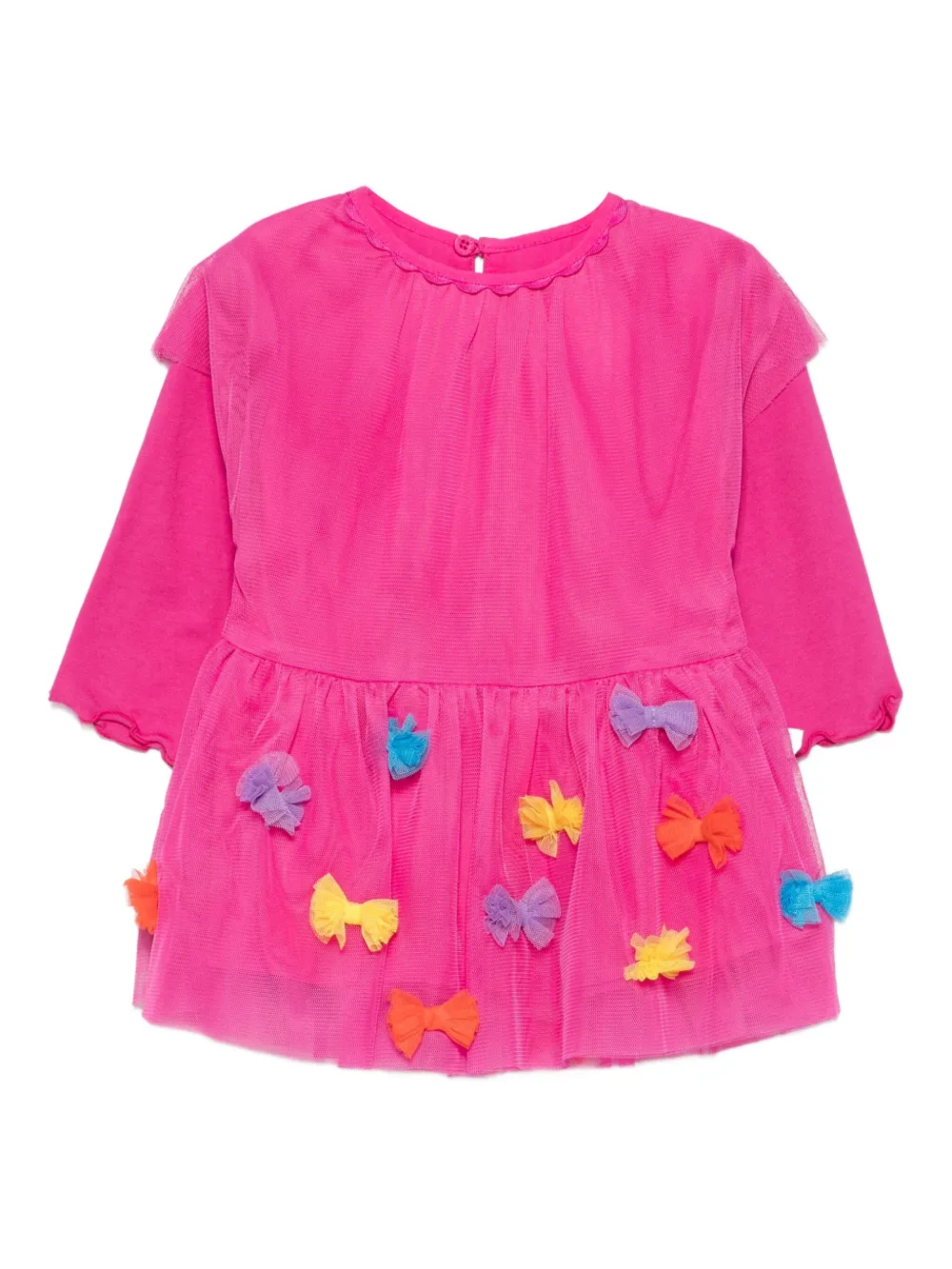 Stella McCartney Kids bow-embellished tulle dress Roze