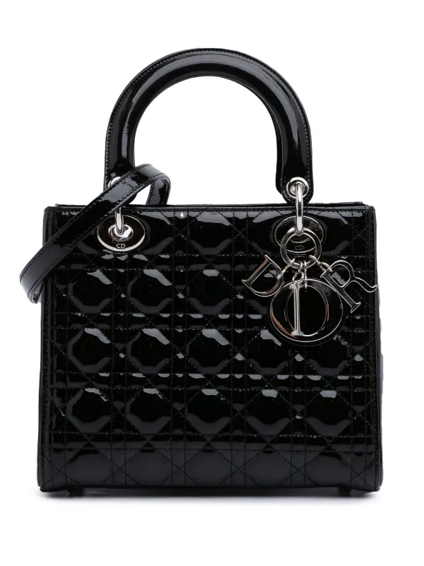 美品・ヴィンテージ【Dior】2013 カナージュ サッチェルバッグ Christian Dior Pre-Owned 2013 カナージュ レディ ディオール