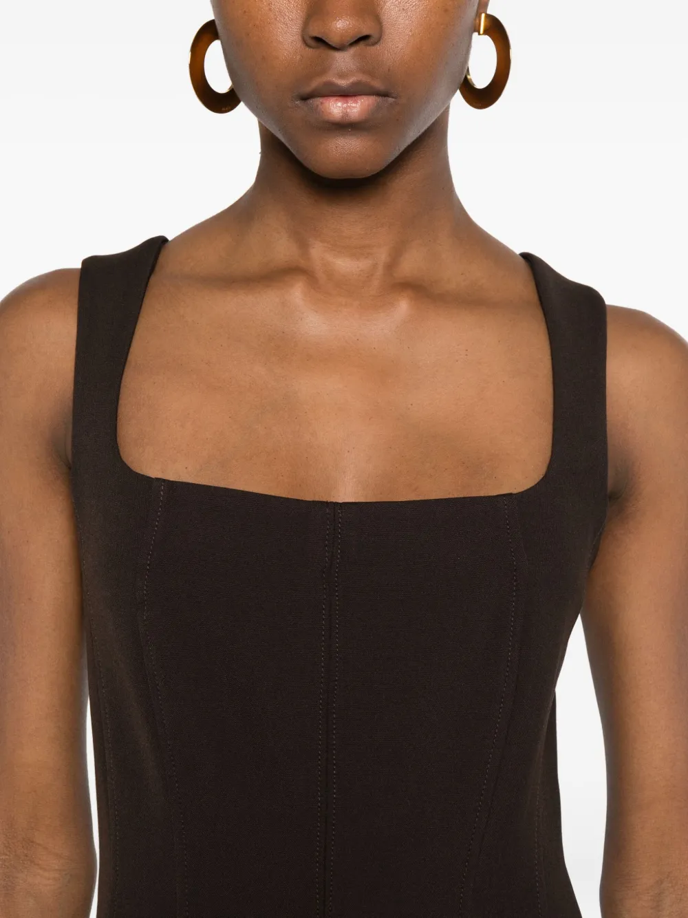 Simkhai Mini-jurk met vierkante hals Bruin