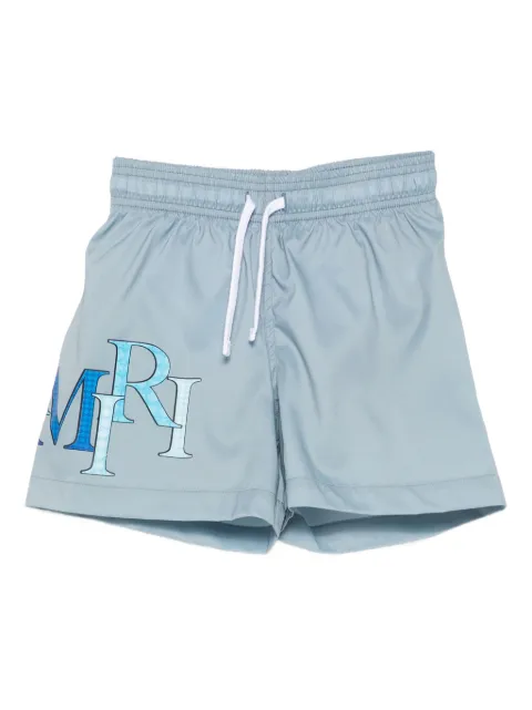 AMIRI KIDS logo-print drawstring swim shorts