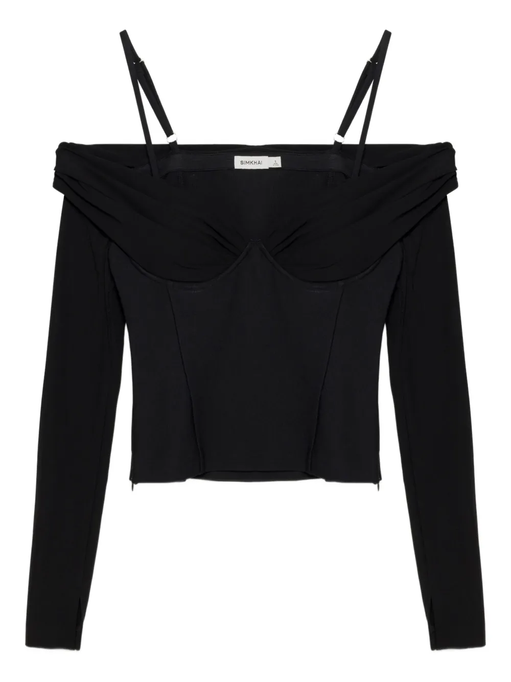 Simkhai draped off-shoulder top | أسود | Image 1