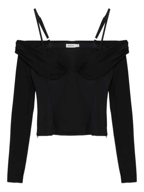 Simkhai Draped Off-shoulder Top in Black