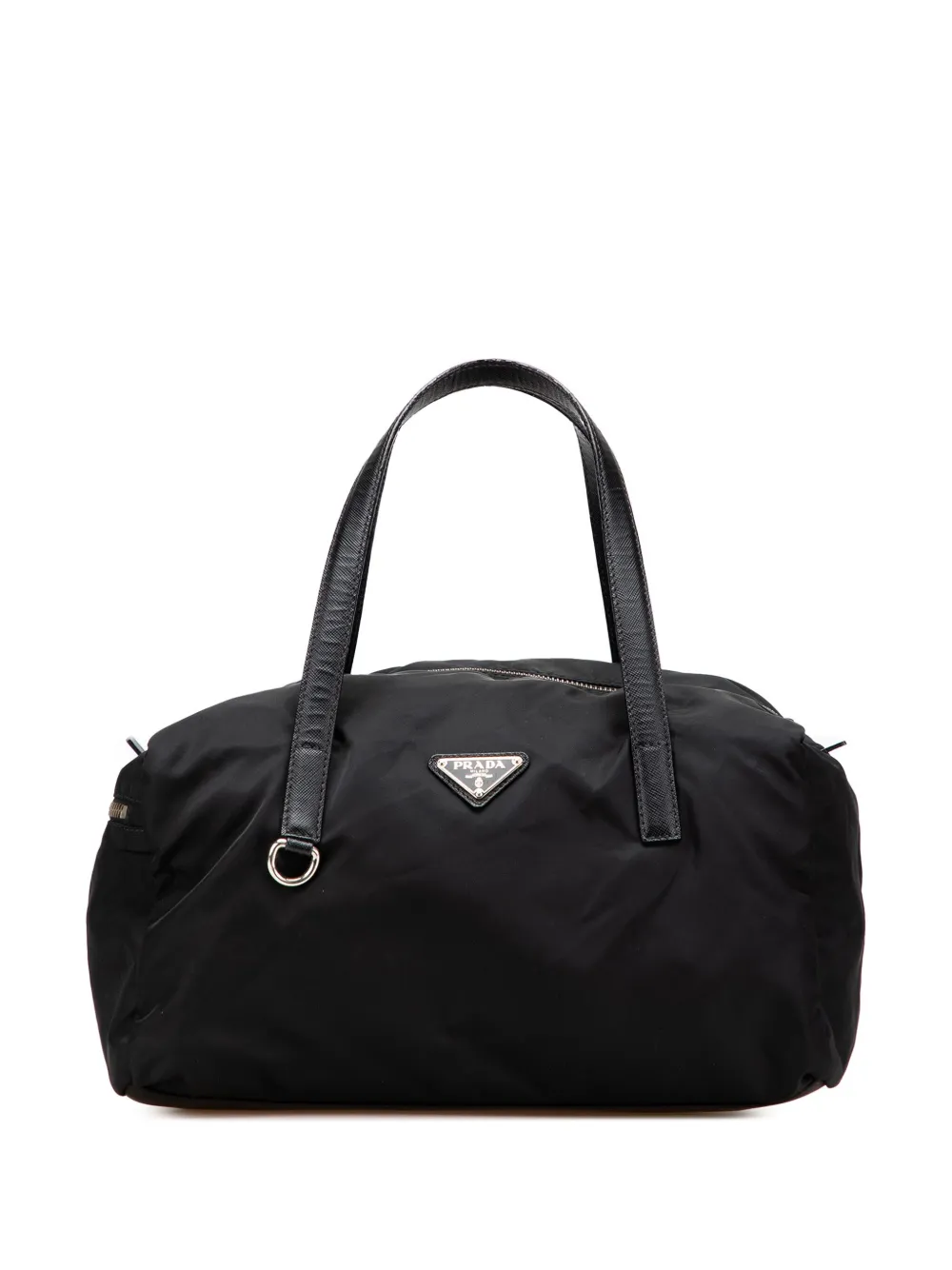 Prada Pre-Owned 2013-2025 Saffiano Trimmed Tessuto handbag - ブラック Prada Pre-Owned 2013-2025 Saffiano Trimmed Tessuto handbag - ブラック