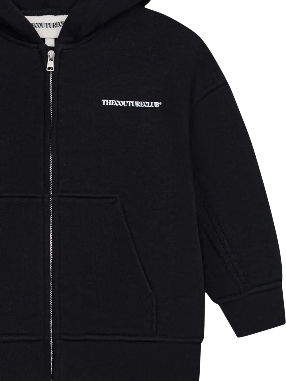 THE COUTURE CLUB KIDS zip-front hooded top Zwart