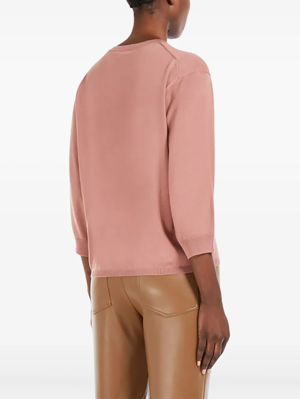 'S Max Mara Amici three-quarter sleeve round-neck sweater Roze