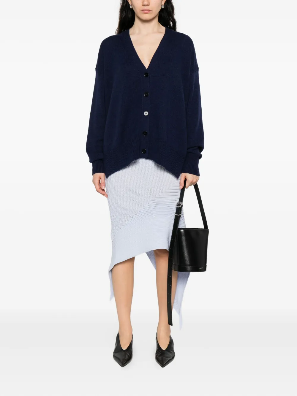 Jil Sander button-front cashmere cardigan Blauw