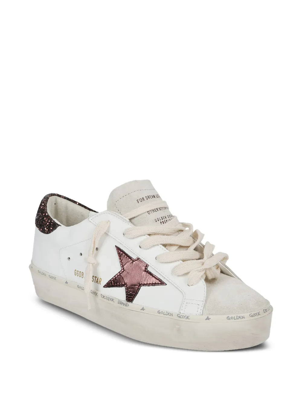Golden Goose Sneakers met sterpatch en glitterdetail - Wit