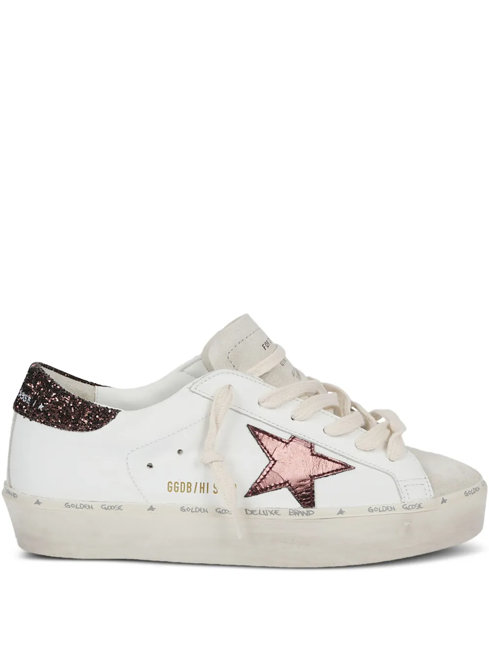 Golden Goose glitter-detail star-patch sneakers White