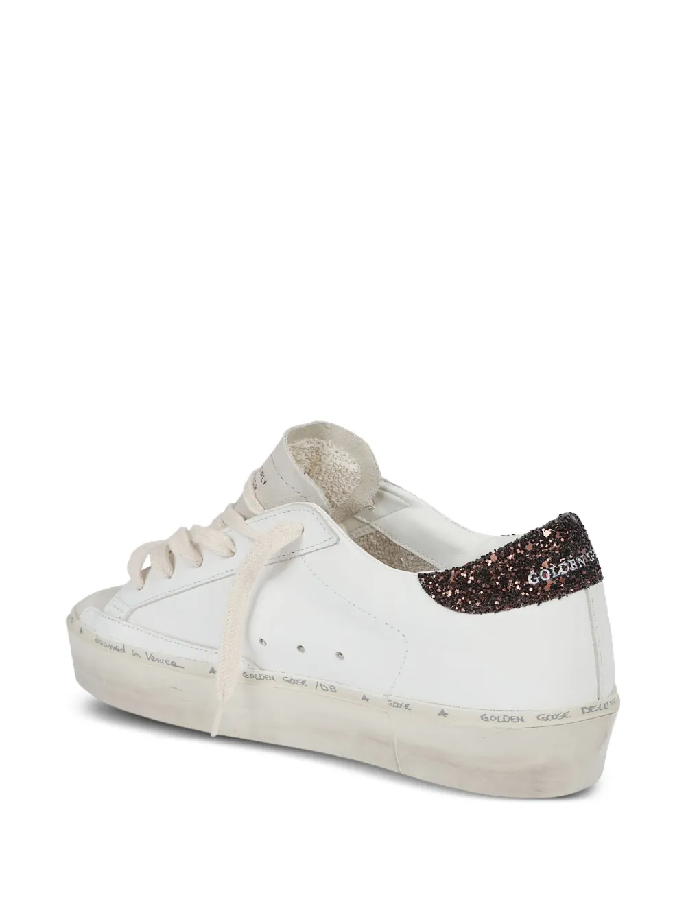 Golden Goose glitter-detail star-patch sneakers White