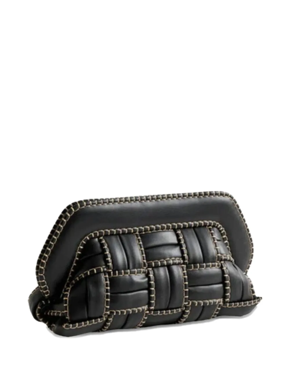 Themoirè Stitched Clutch Bag In Black