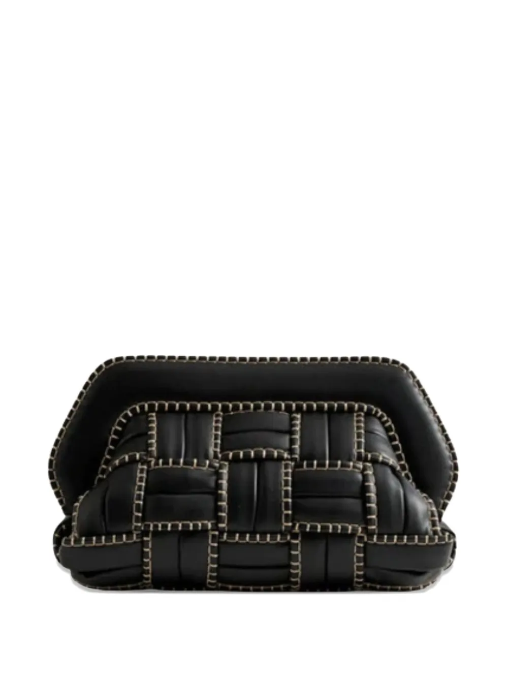 Themoirè Stitched Clutch Bag In Black