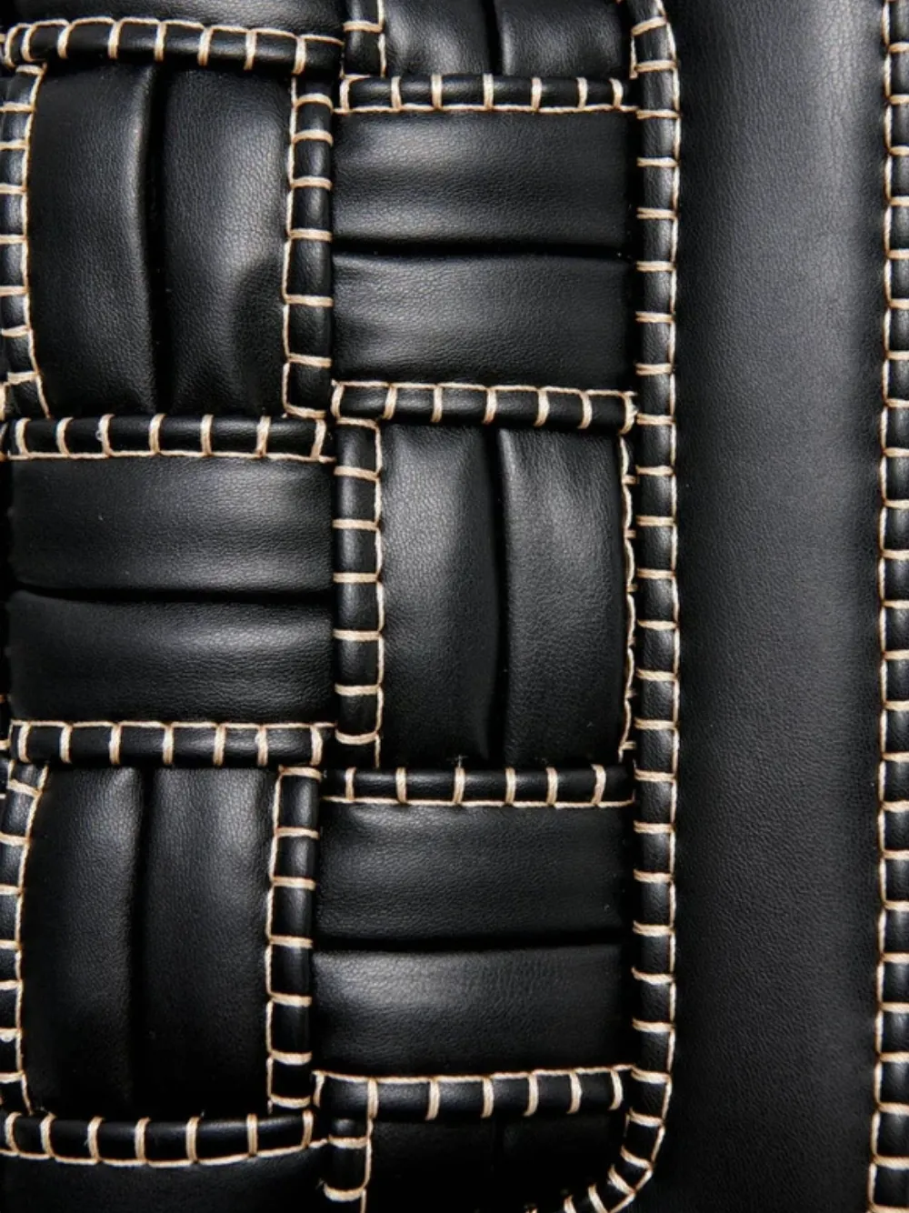 Themoirè Stitched Clutch Bag In Black