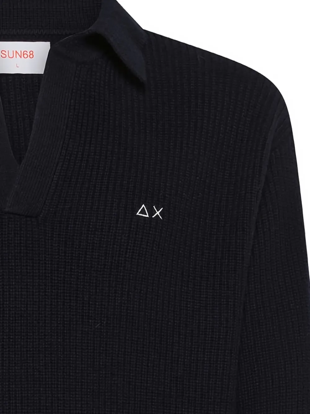 Sun68 V-neck logo sweater - Blauw