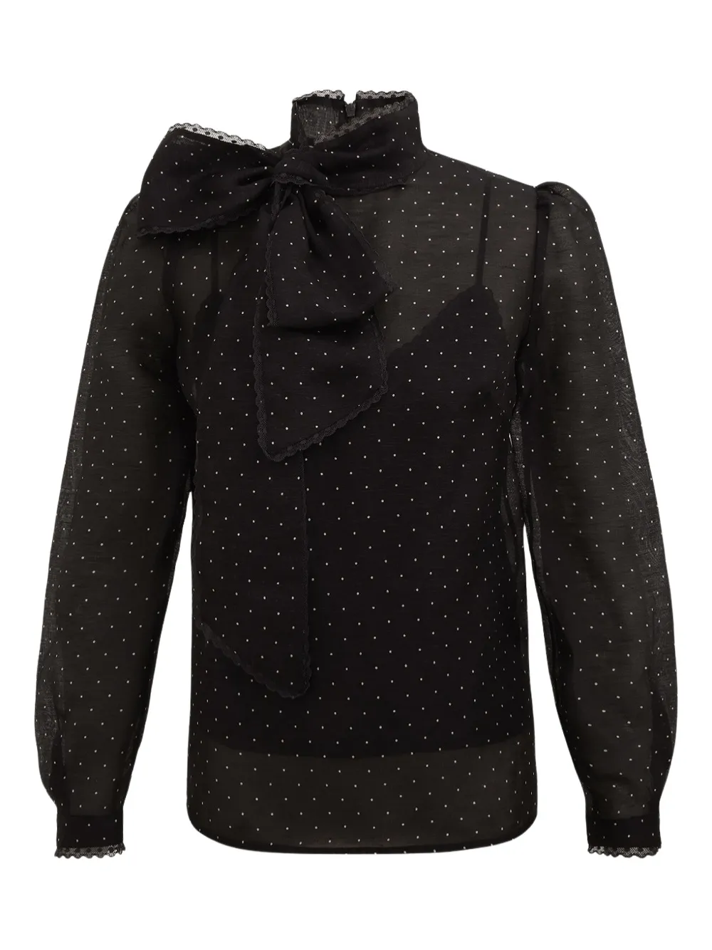 Zimmermann Bow Polka-dot Blouse In Black