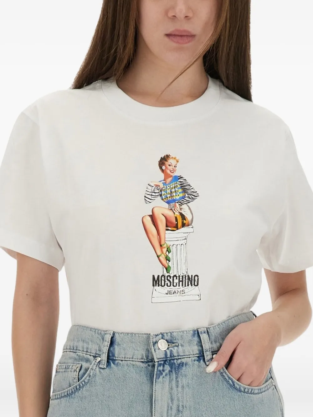 MOSCHINO JEANS T-shirt met grafische print Wit