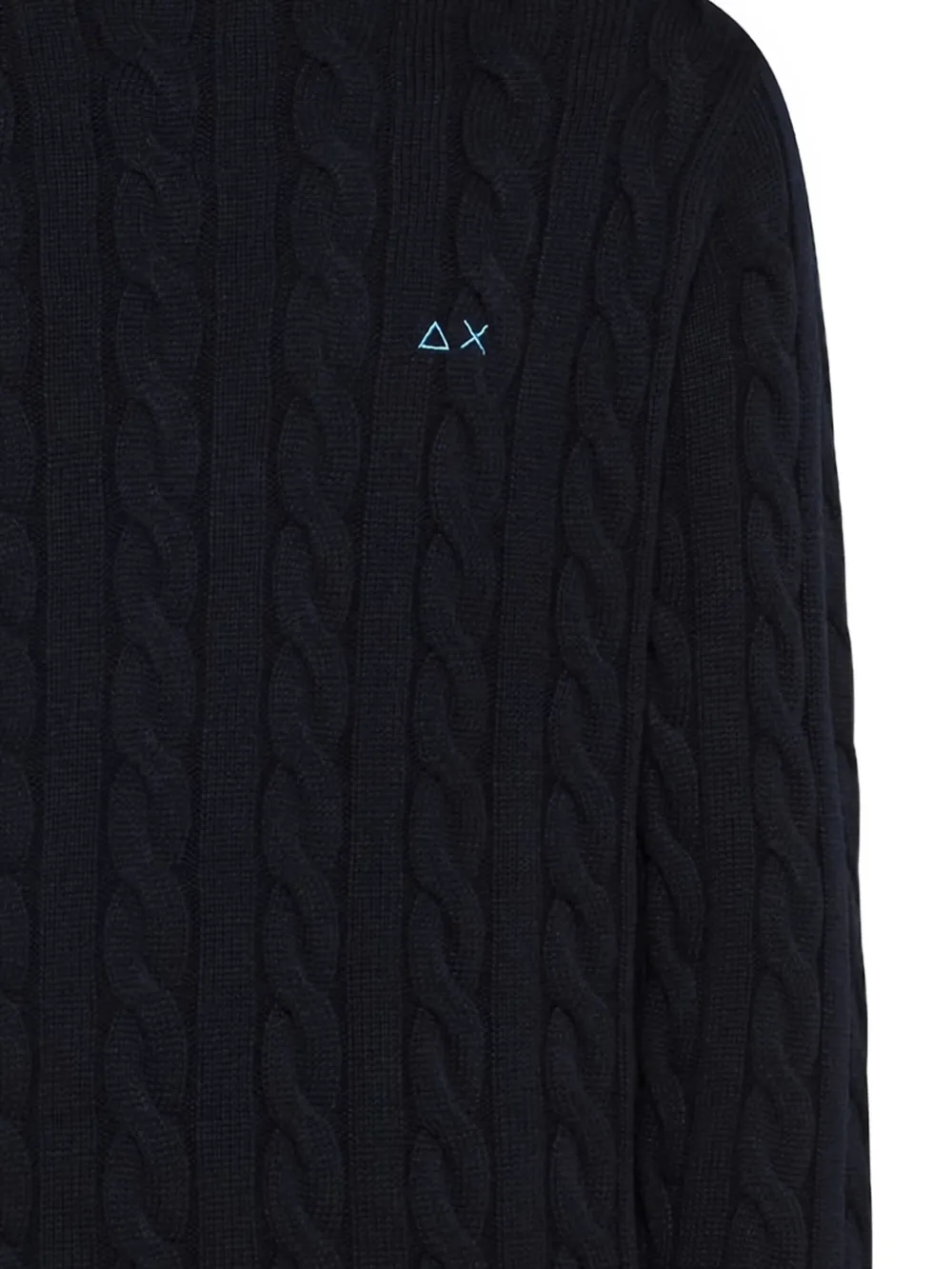 Sun68 cable-knit turtleneck sweater - Blauw