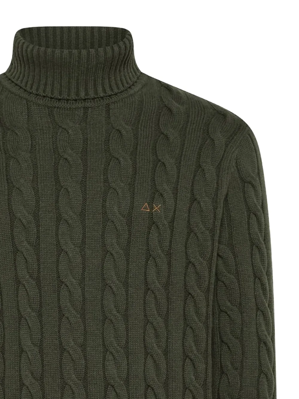 Sun68 cable-knit turtleneck sweater - Groen