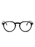 Eyewear by David Beckham round gold-detail glasses - Black