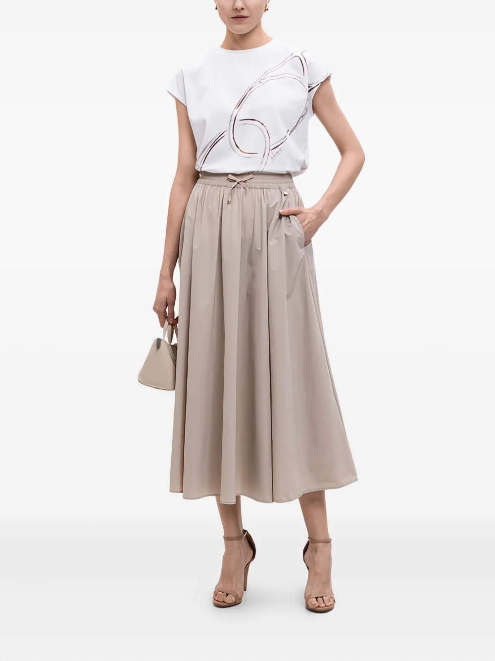 Herno Drawstring Skirt In Pink