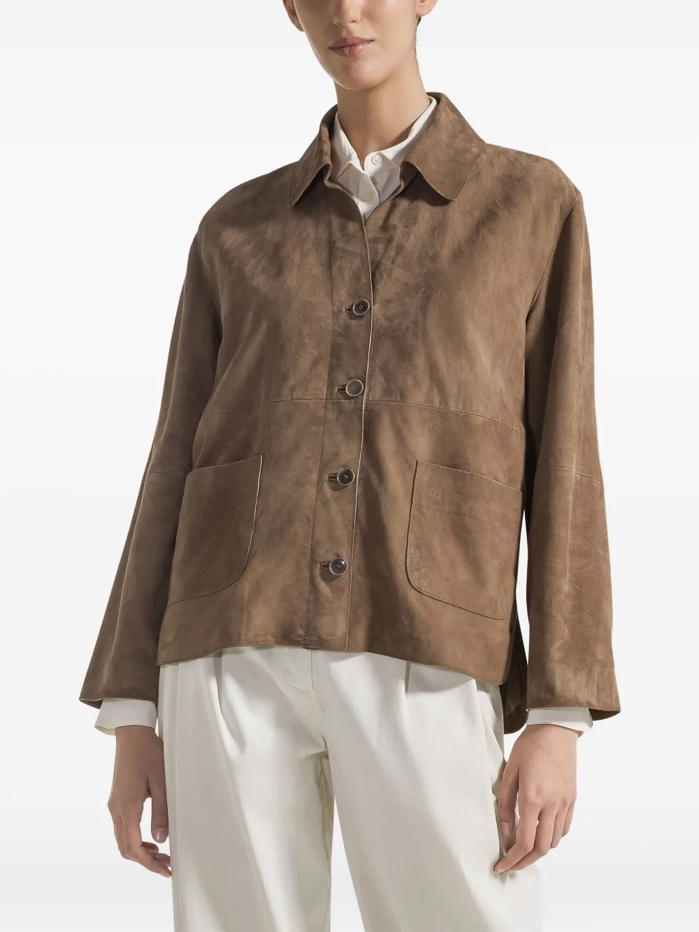 Seventy Cropped suède jack Bruin