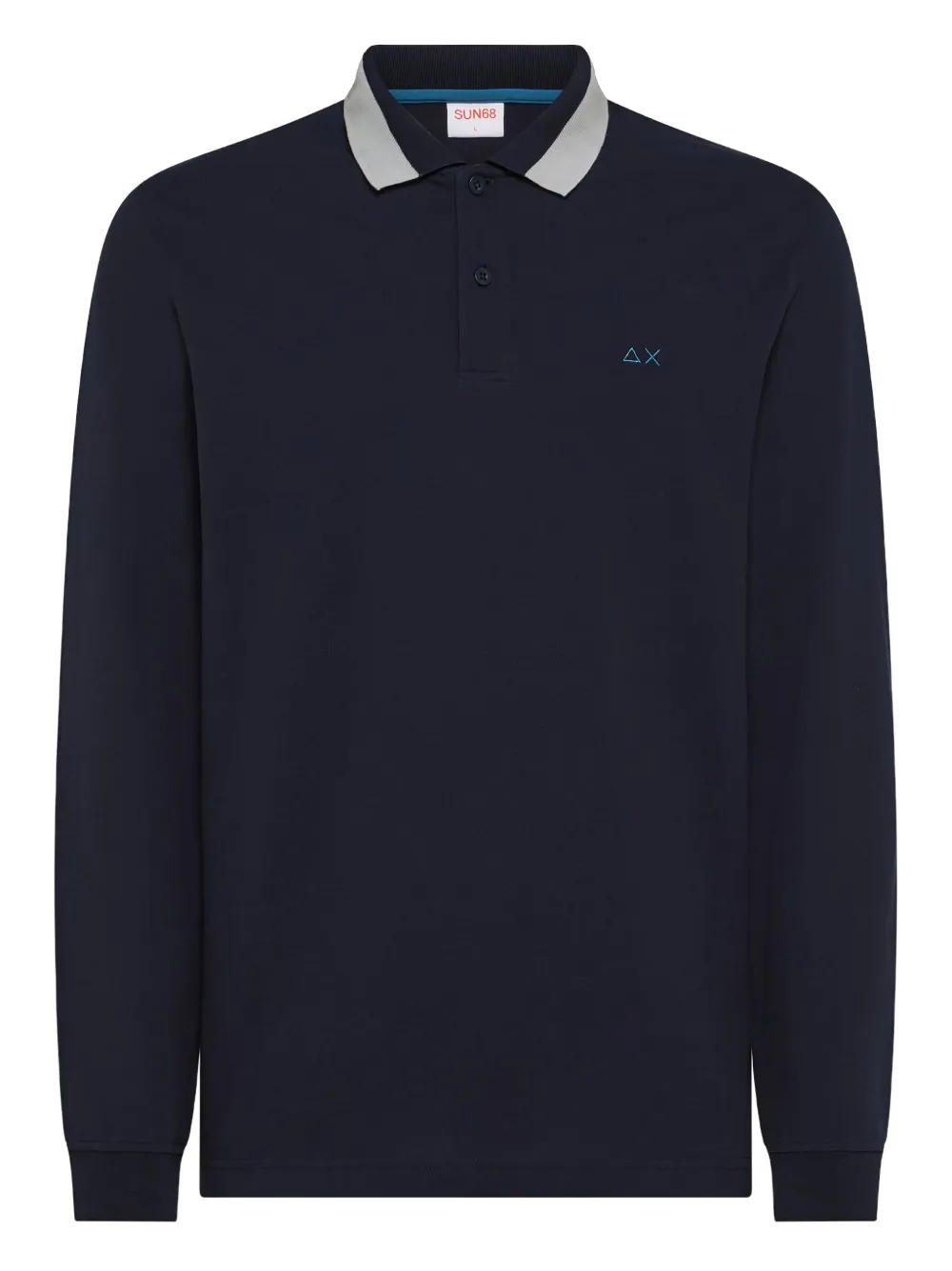 Sun68 playera tipo polo con parches en los codos | azul | Image 1