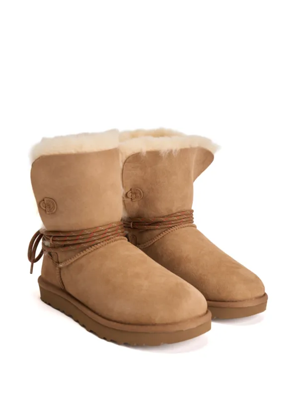 UGG logo-detail Shearling Boots | Brown | FARFETCH display picture 3