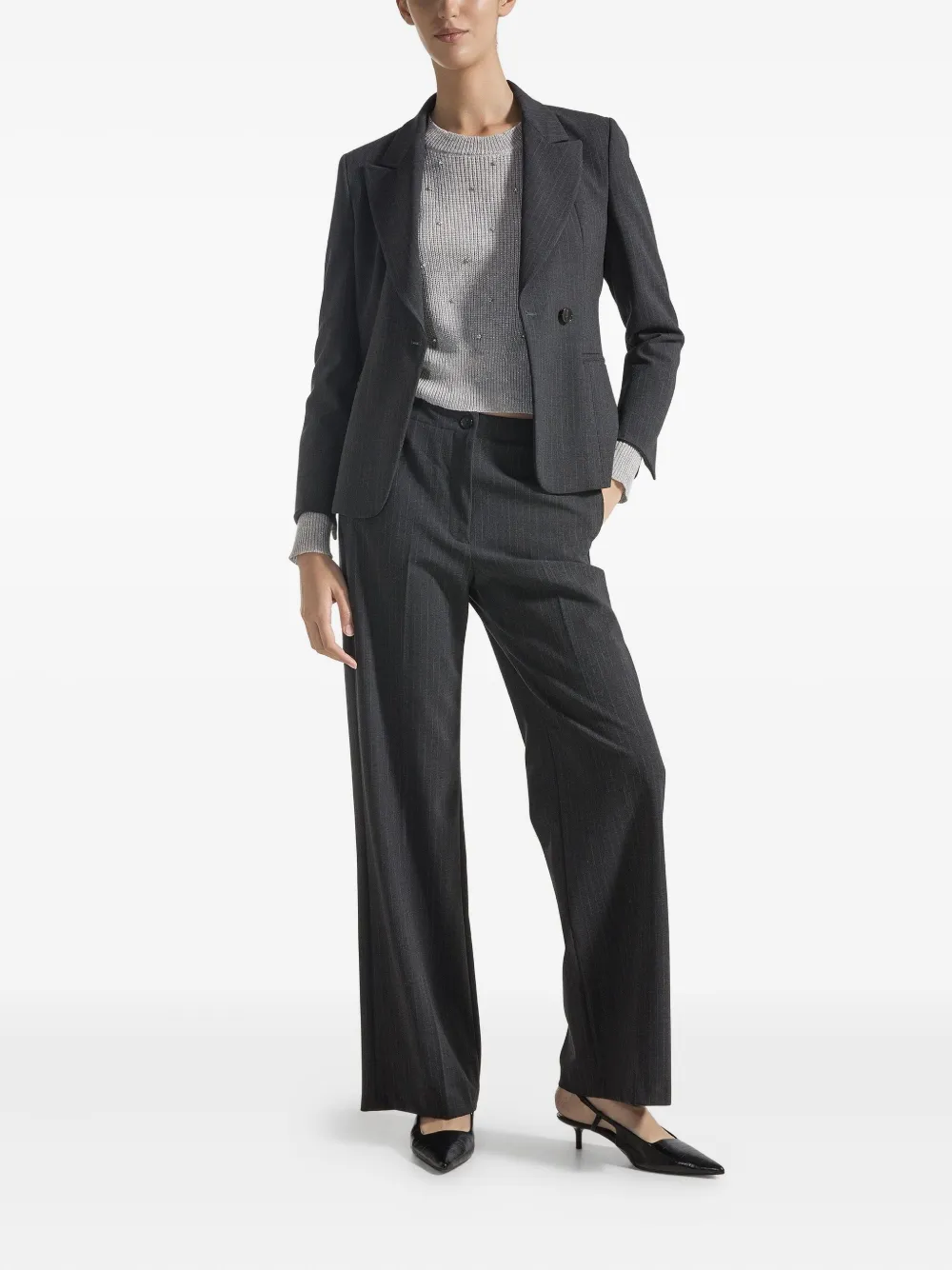 Seventy Pinstriped Jacket In Gray