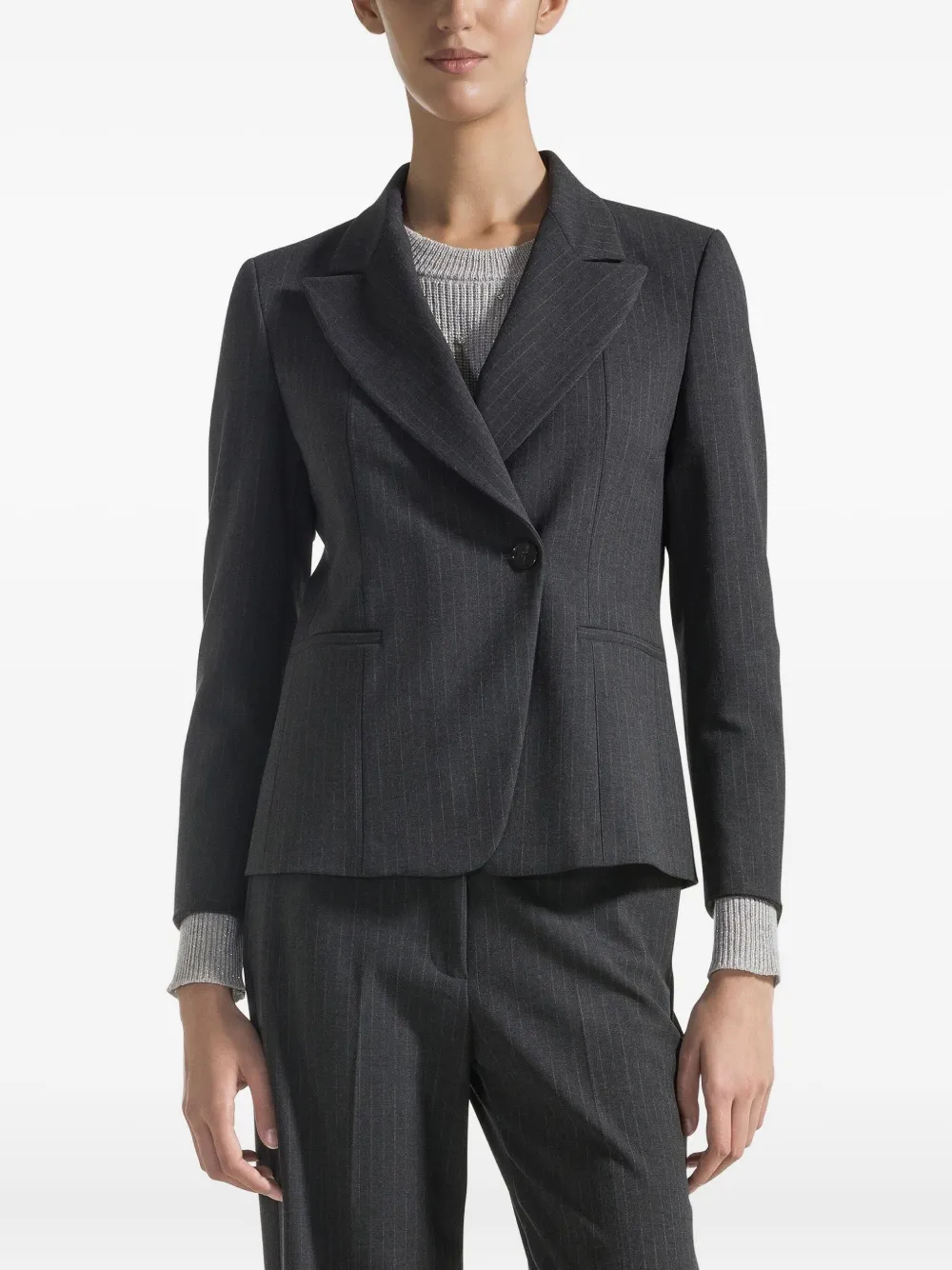 Seventy Pinstriped Jacket In Gray