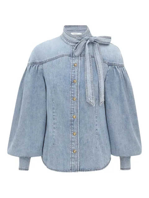 ZIMMERMANN balloon-sleeve tie-neck shirt
