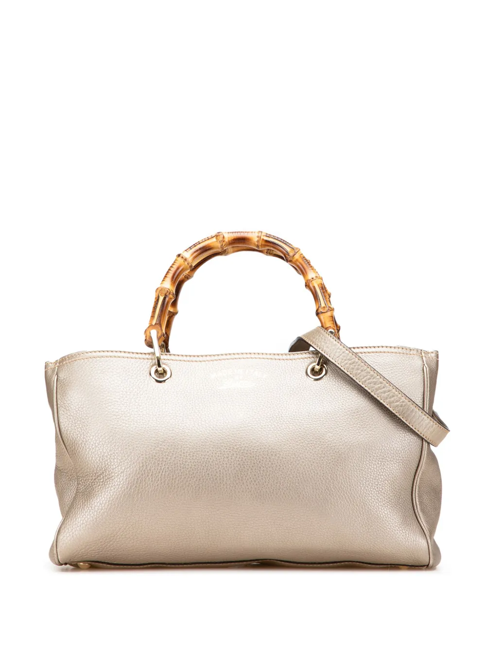 Gucci Pre-Owned 2000-2015 ミディアム カーフスキン バンブー ショッパー サッチェルバッグ - ゴールドトーン Gucci Pre-Owned 2000-2015 ミディアム カーフスキン バンブー ショッパー サッチェルバッグ - ゴールドトーン