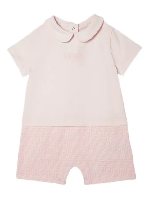Fendi Kids round-collar FF logo romper