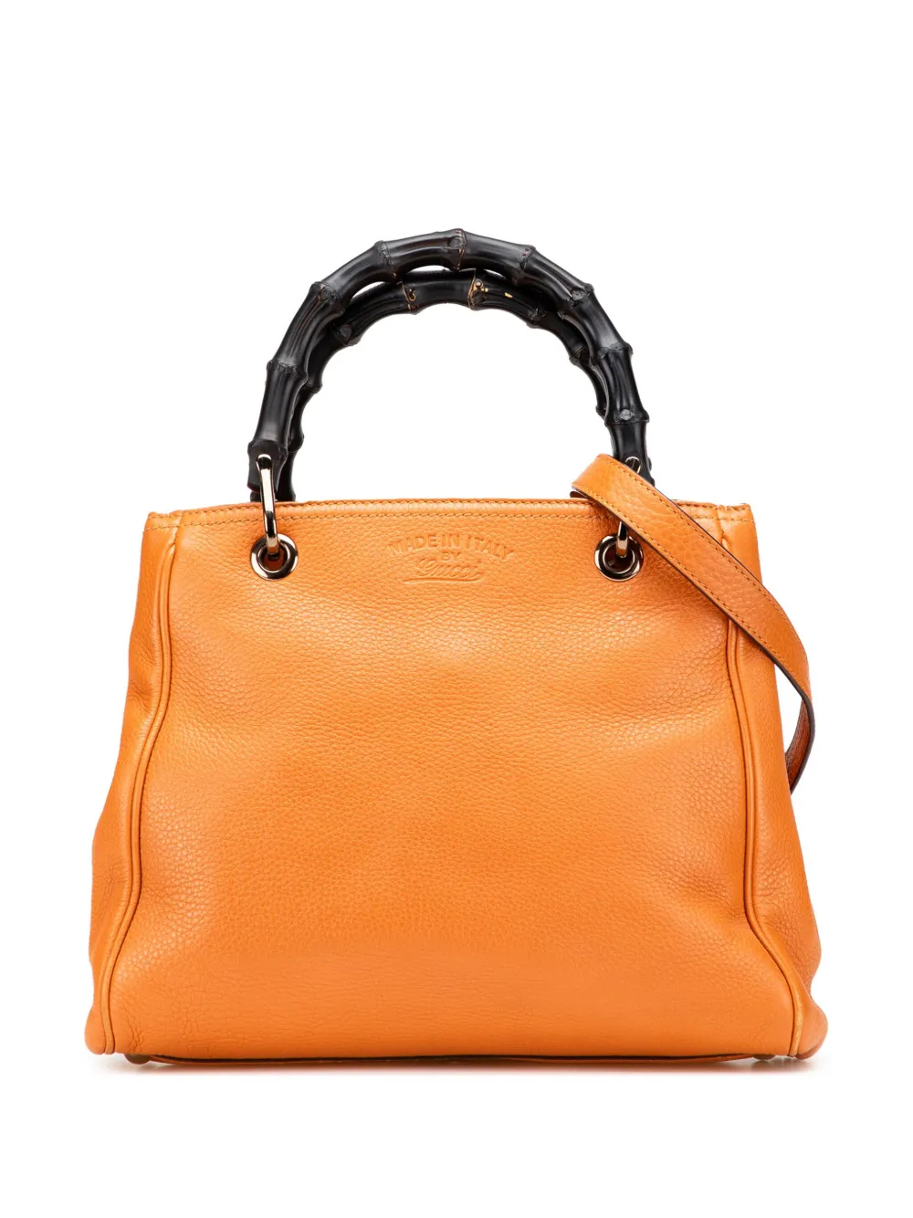 Gucci Pre-Owned 2000-2015 スモール カーフスキン バンブー ショッパー サッチェルバッグ - オレンジ Gucci Pre-Owned 2000-2015 スモール カーフスキン バンブー ショッパー サッチェルバッグ - オレンジ