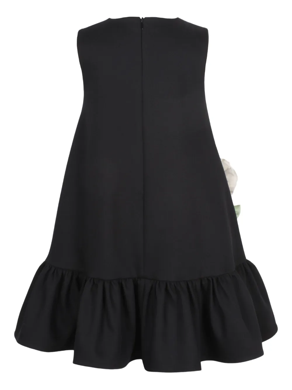 JESSIE AND JAMES KIDS silk-flower ruffled mini dress Zwart