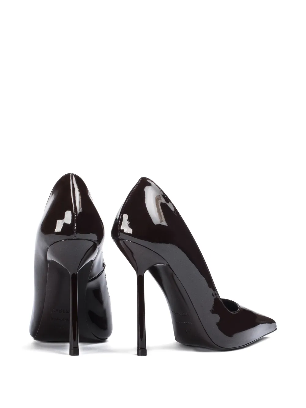 Le Silla 120mm Bella patent leather pumps Brown