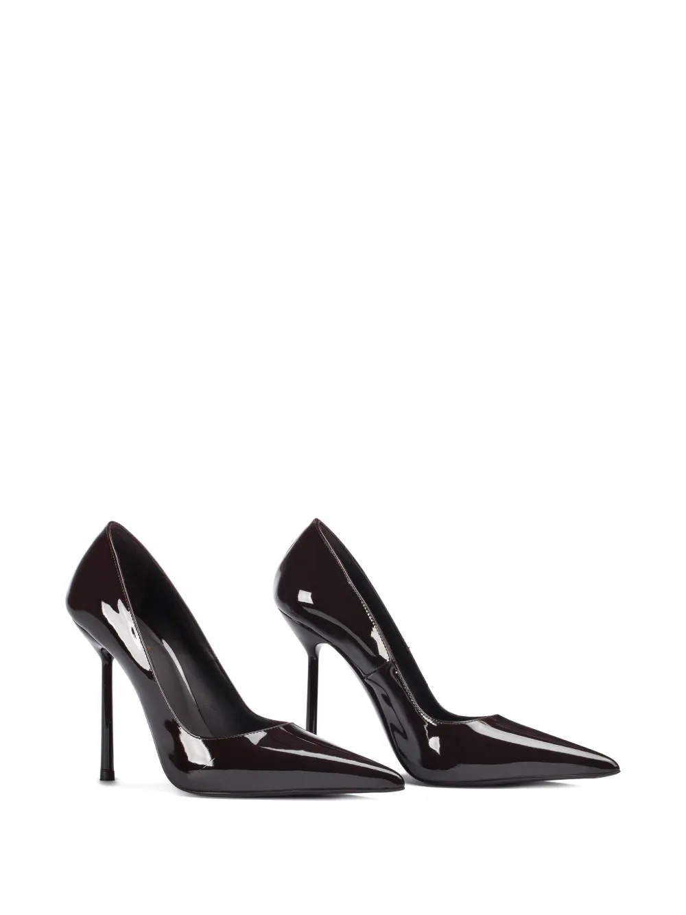 Le Silla 120mm Bella patent leather pumps Brown