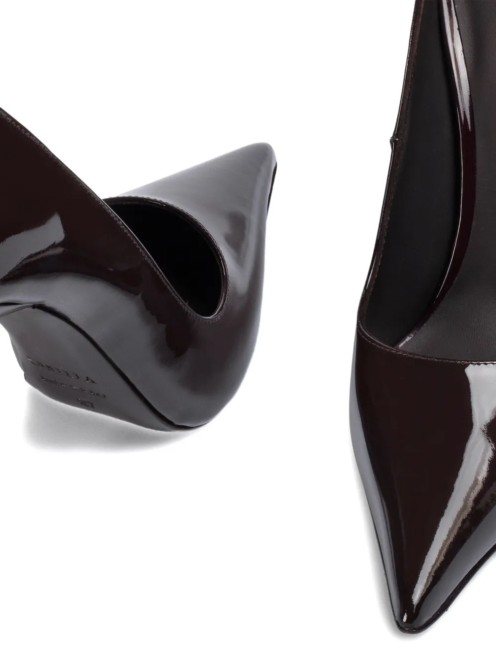 Le Silla 120mm Bella patent leather pumps Brown