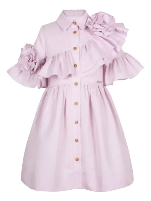 JESSIE AND JAMES KIDS vestido camisero con detalle de rosa