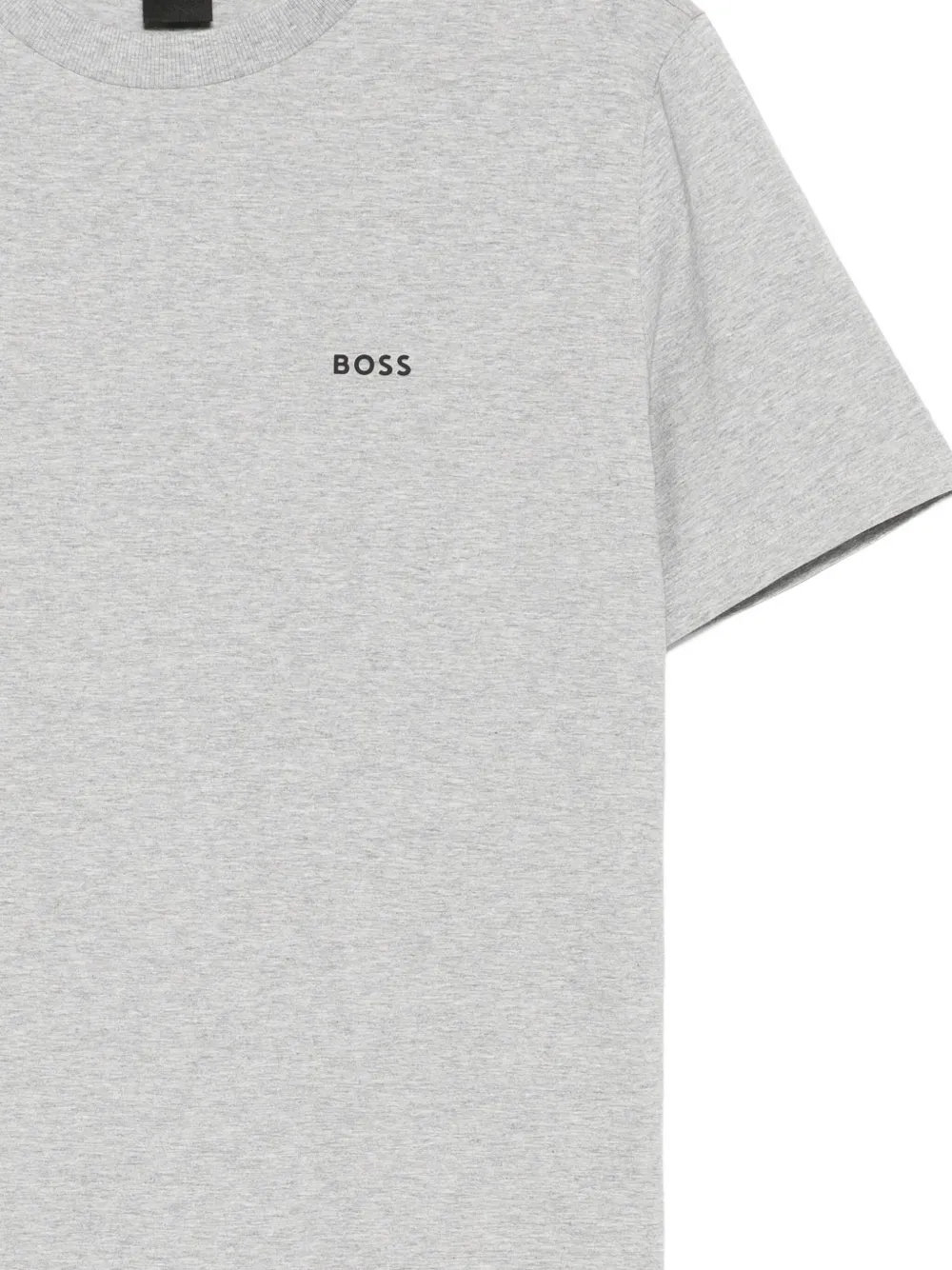 Hugo Boss Mens Boss Logo-embroidered Regular-fit Stretch-cotton T-shirt In Gray