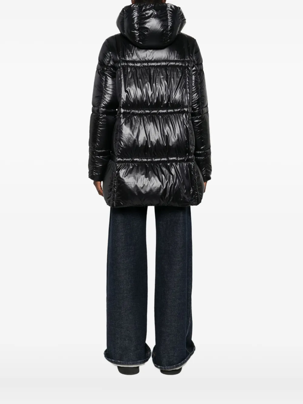 Herno Hooded Padded Coat In Black