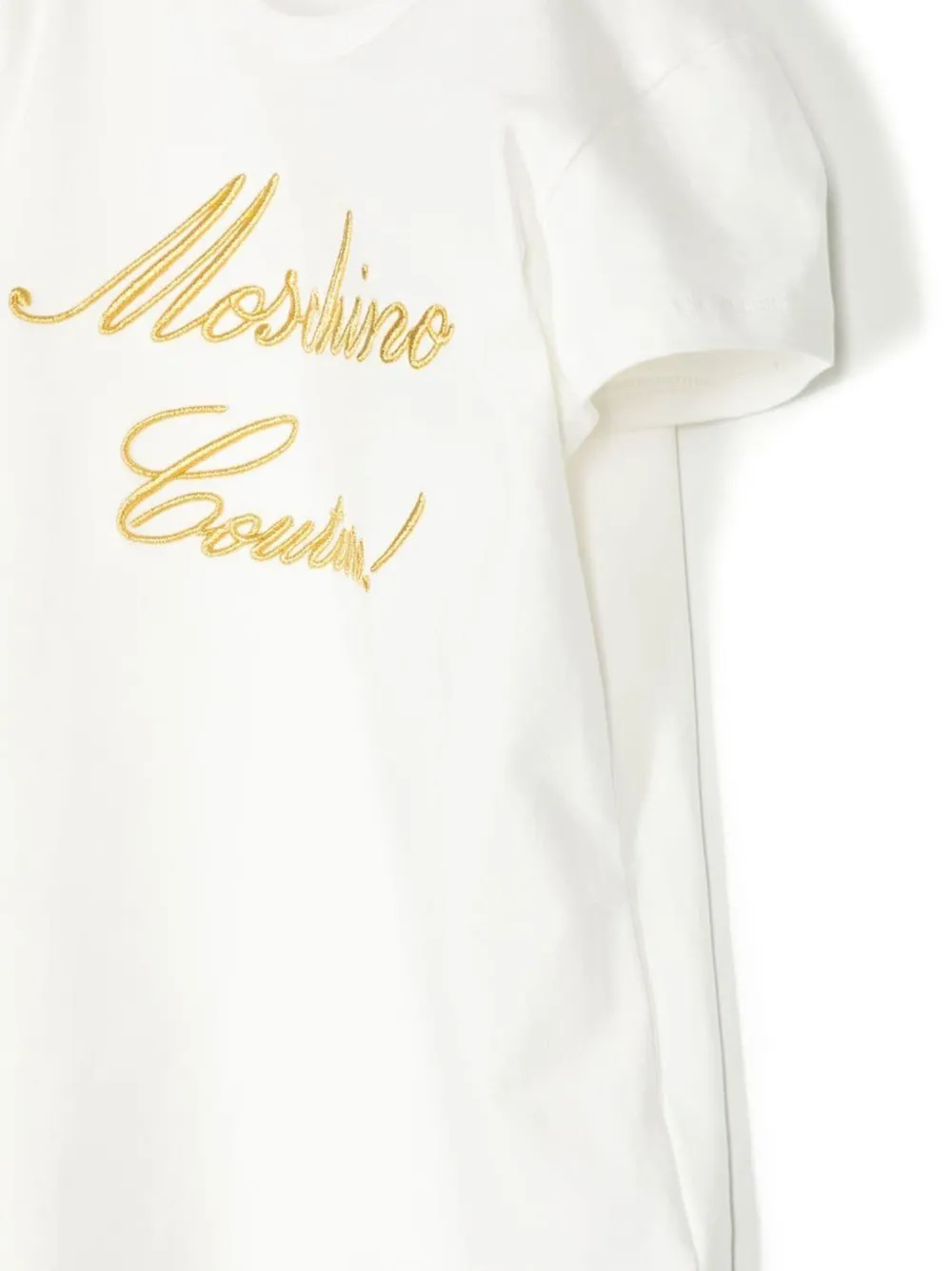 Moschino Kids embroidered logo T-shirt Wit