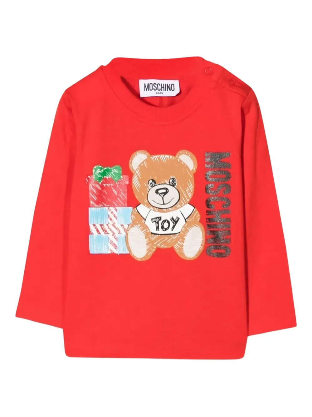 Moschino Kids teddy graphic top - Rosso