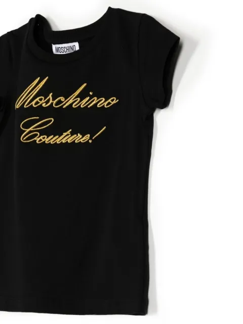 Moschino Kids logo-embroidered T-shirt
