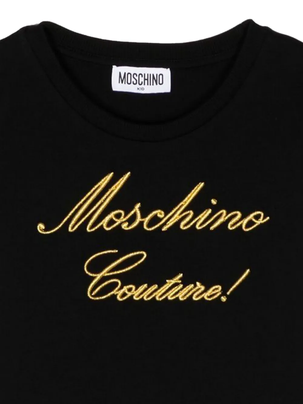 Moschino Kids logo-embroidered T-shirt Zwart